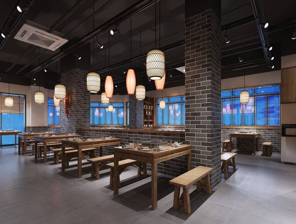 小火鍋店裝修效果圖，火鍋店裝修效果圖