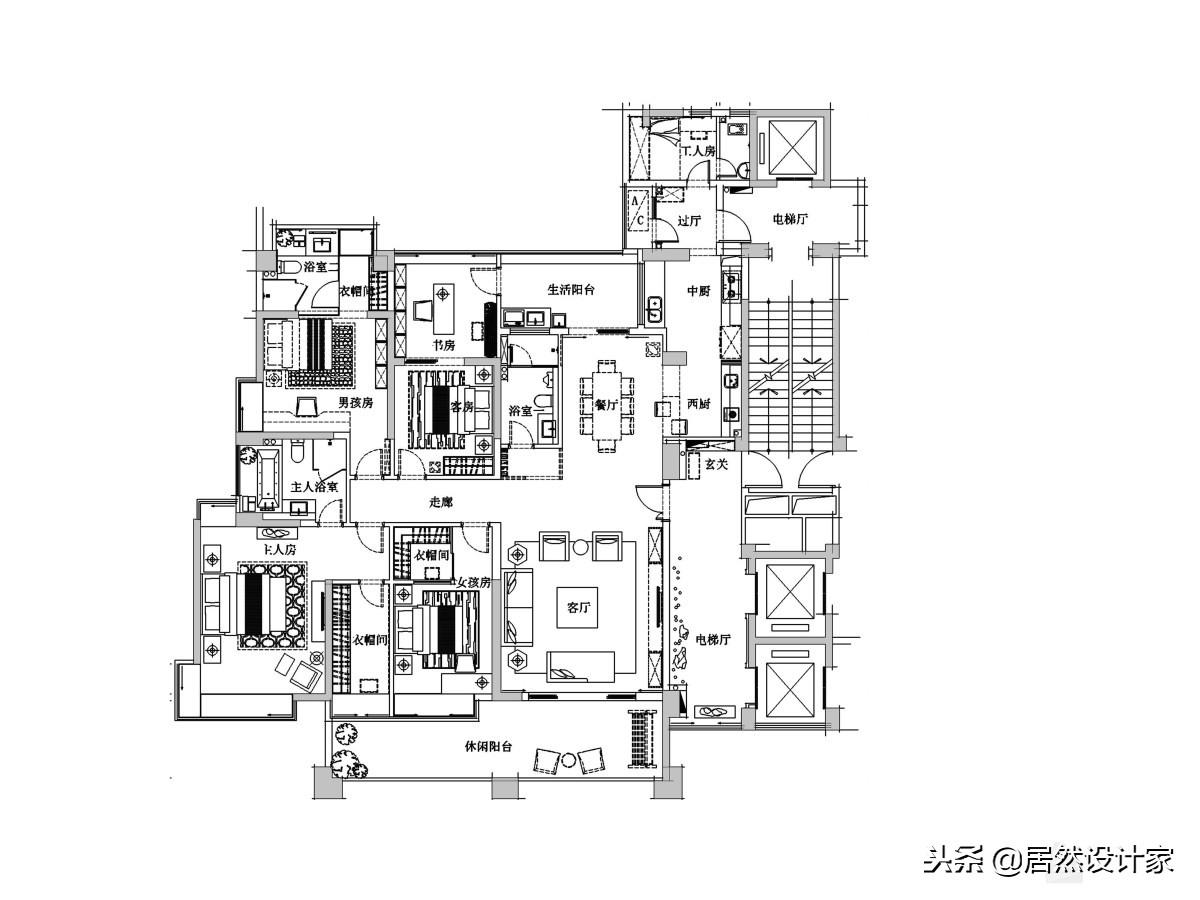 185㎡新中式風(fēng)格裝修，即有國(guó)風(fēng)韻味，又有現(xiàn)代潮流